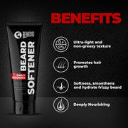 Beardo Beard Softner, 50g | Beard cream for men | Frizz-free, detangled, Shiny Beard | Vitamin E, Argan Oil based Beard Oil replacement for Itchy Stubble