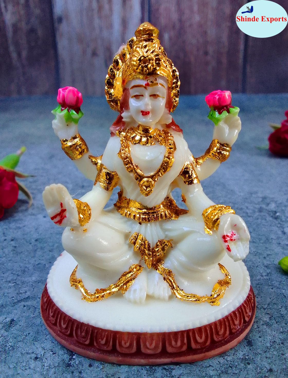 SHINDE EXPORTS Goddess laxmi Devi Marble murti Small Lakshmi Statue Idol for Home Pooja