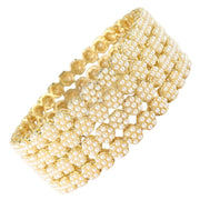 NMII Metal White Moti Bangles with Zircon Diamond Stone For Women & Girls | Designer Pearls Kada | Trendy Girl's Bangles Bracelet | Traditional Kangan For Wedding, Party, Festive, Everyday- Set of 4