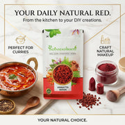 IndianJadiBooti Pure Annatto Seeds (Achiote) | 100% Natural Red Food Color & Earthy Spice for Cooking, Gravies & DIY Cosmetics (100 Grams)