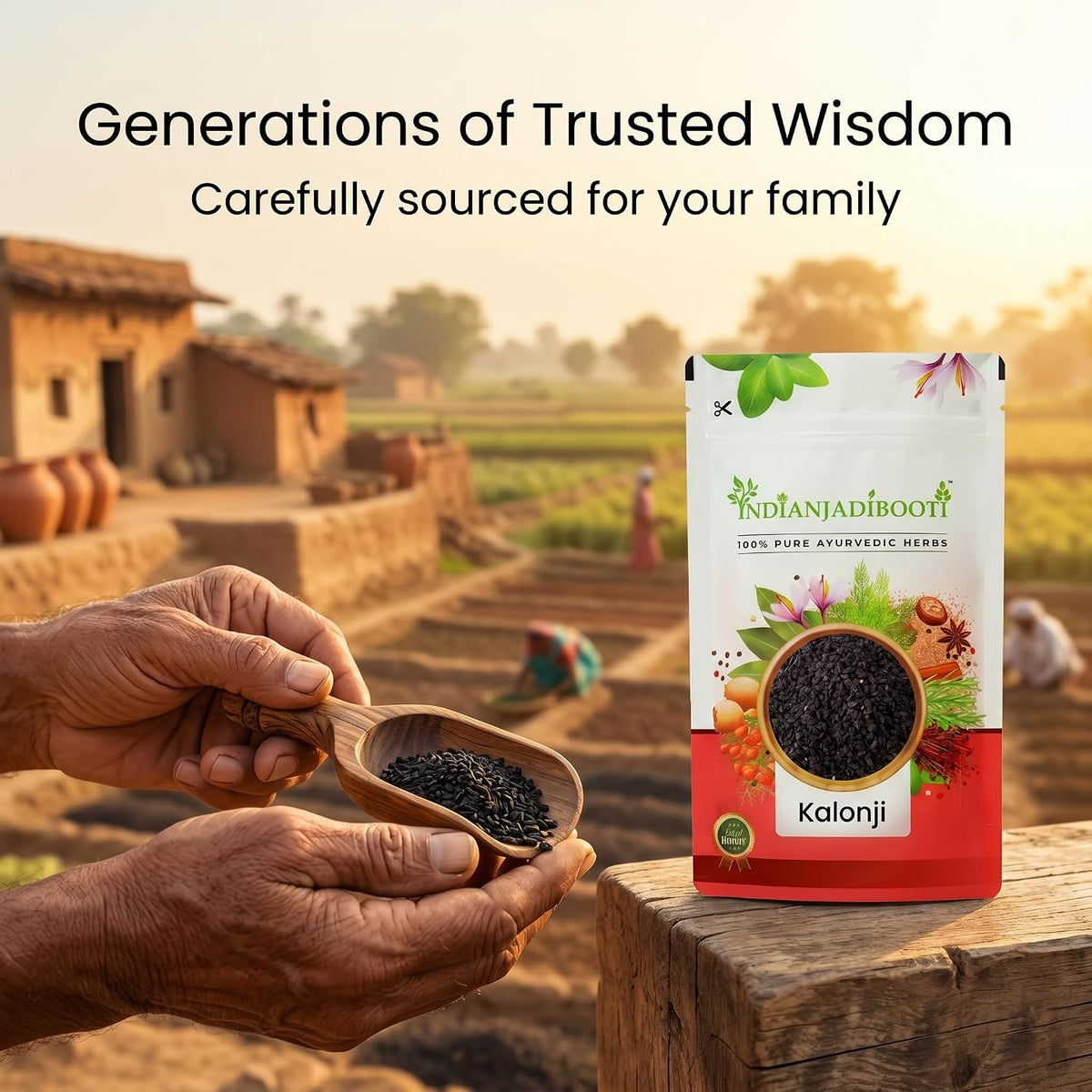 IndianJadiBooti Kalonji Seeds 100g - Pure Nigella Sativa | Premium Black Cumin (Mangrail) for Hair Growth & Weight Loss | The "Seed of Blessing" for Immunity & Digestion | Cooking Spice - IndianJadiBooti
