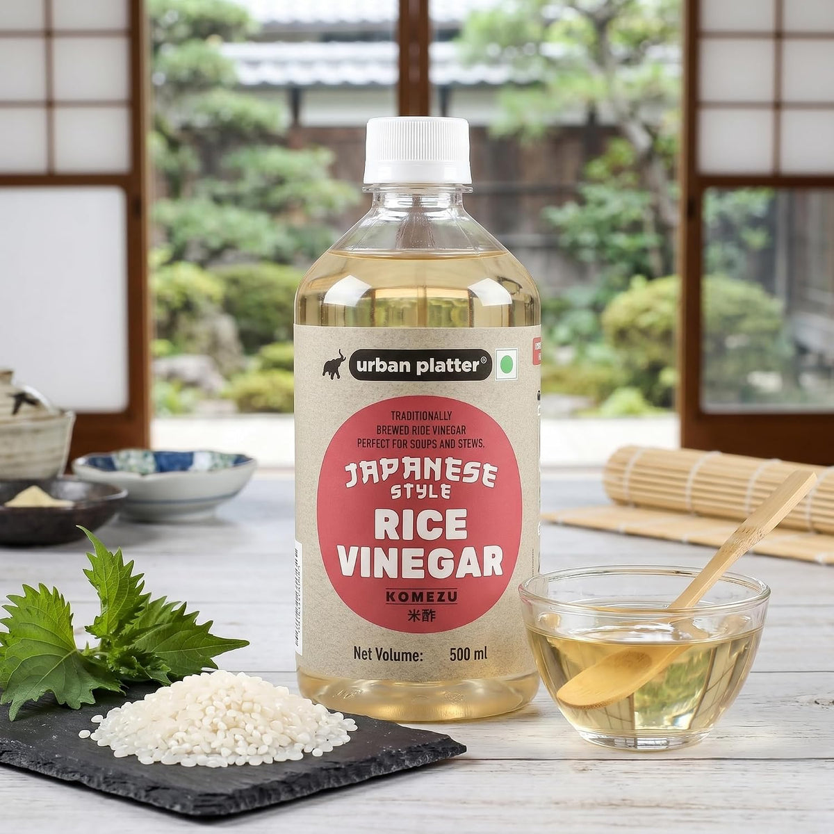 Urban Platter Japanese Style Rice Vinegar (Komezu), 500ml [All Natural Vinegar Traditionally Brewed and Seasoned]