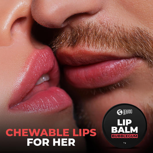 Beardo Bubblegum Non Tinted Lip Balm for Men, 7g | Lip Care For Soft Kissable Lips | Lip Mask For Dry, Cracked and Chapped lips | Repair & Protection