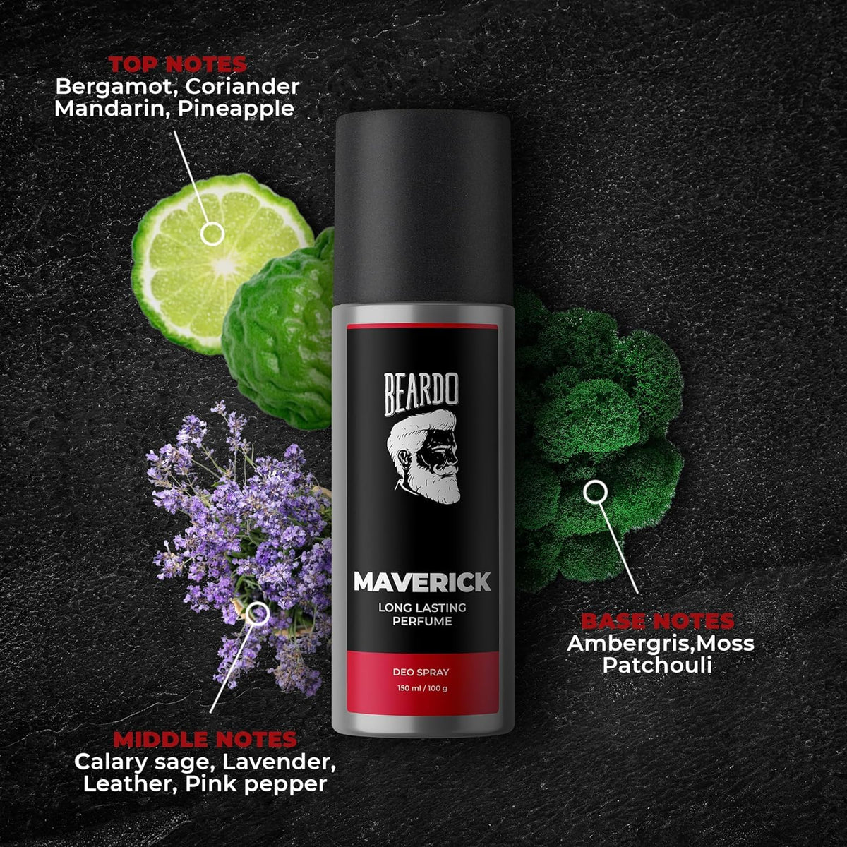 BEARDO Iceman & Maverick Perfume Deo Spray Combo For Men, 150 ml x 2