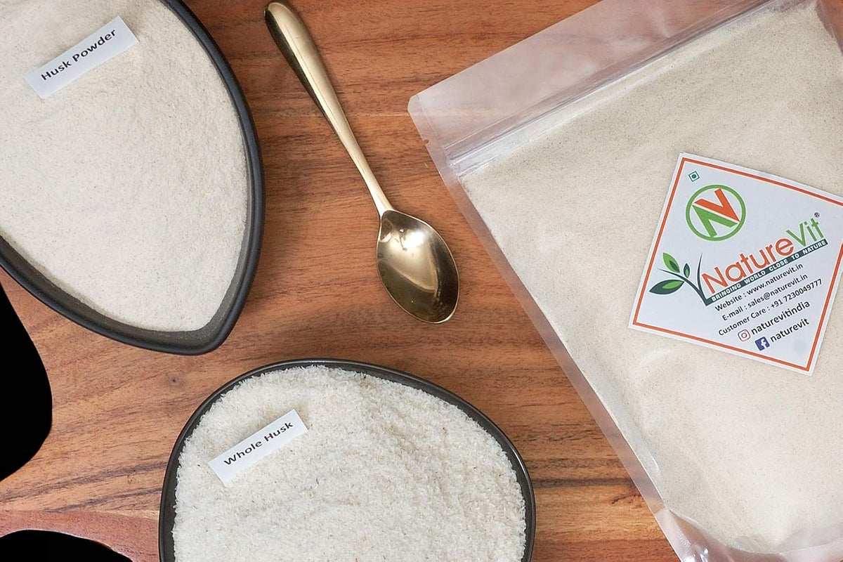 NatureVit Psyllium Husk Powder 1 kg | Natural Fiber Supplement for Digestion & Gut Health | Keto-Friendly & Gluten-Free | Ideal for Low-Carb Baking, Bread & Smoothies