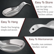 Parage 2 Pieces Stainless Steel Spoon Rest for Home & Kitchen, Platform and Dining Table, Holding Messy Spoon While Cooking (Set of 2, 21.5 cm Long)