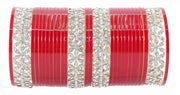 NMII Stylish Red Chuda Set For Women & Girls with Zircon Diamond Stone | Women's Bangles Chooda | Bridal Chuda Set Design Wedding, Party, Marriage | Fashion Jewellery