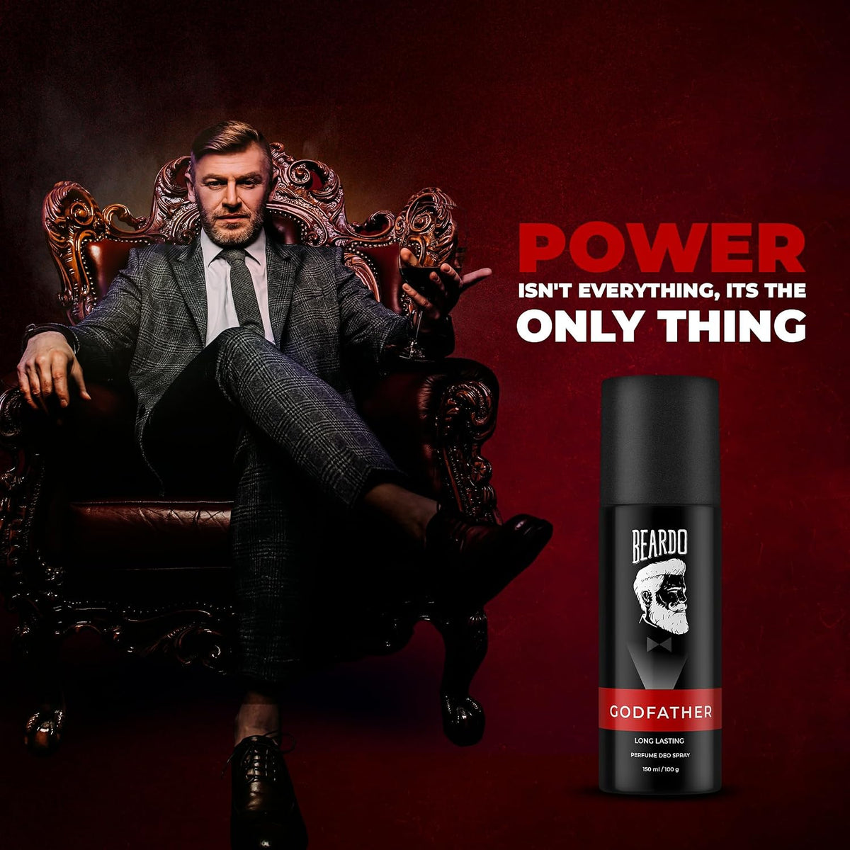 BEARDO Godfather Perfume Deo Spray For Men, 150Ml | Citrus Aromatic Spicy | Body Spray Deodorant | Long Lasting Perfume | Gift For Men | Gift For Friends