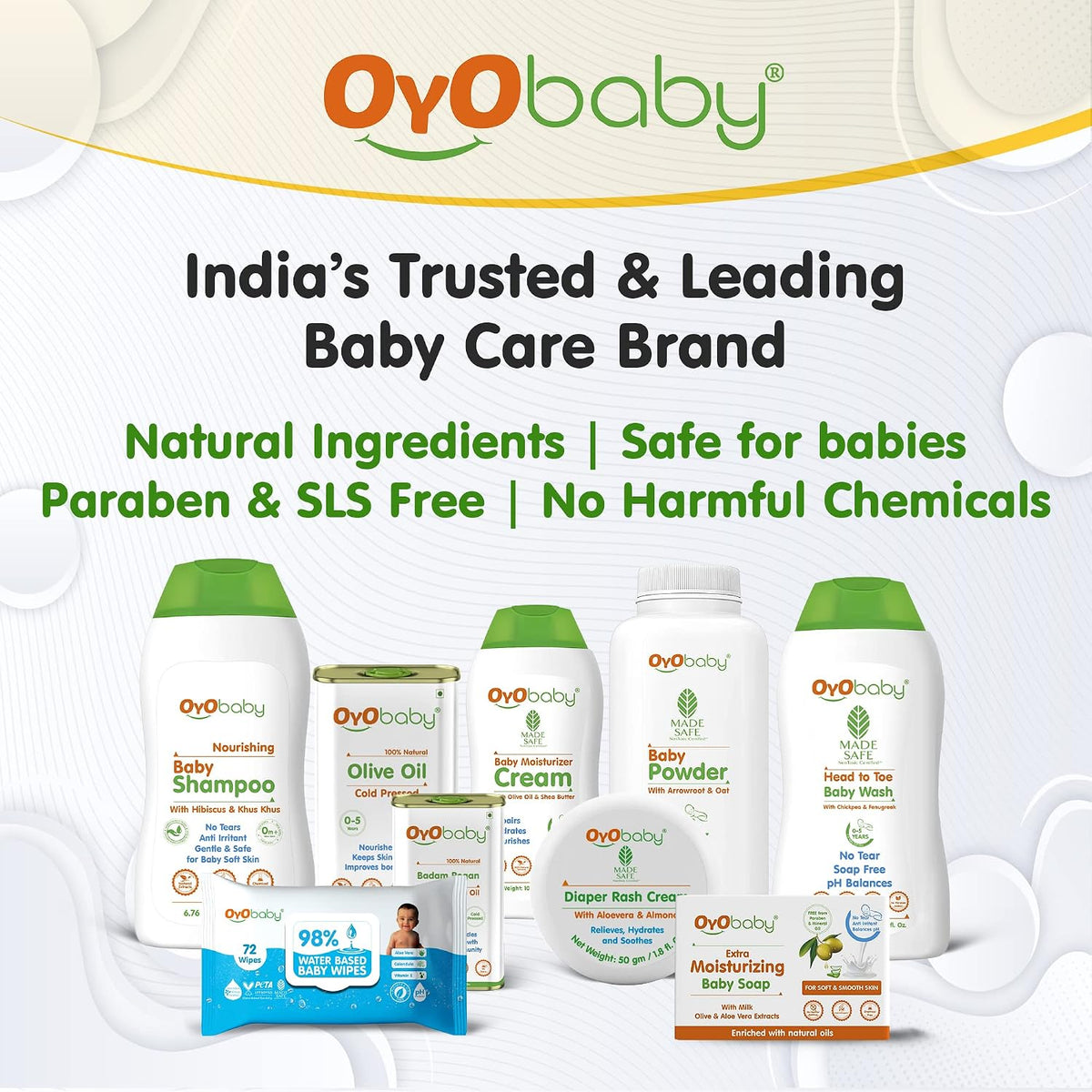 OYO BABY Gentle Baby Powder (Talc Free) For New Born Baby, Refreshes Baby’s Skin - Pack of 2 – 100gm