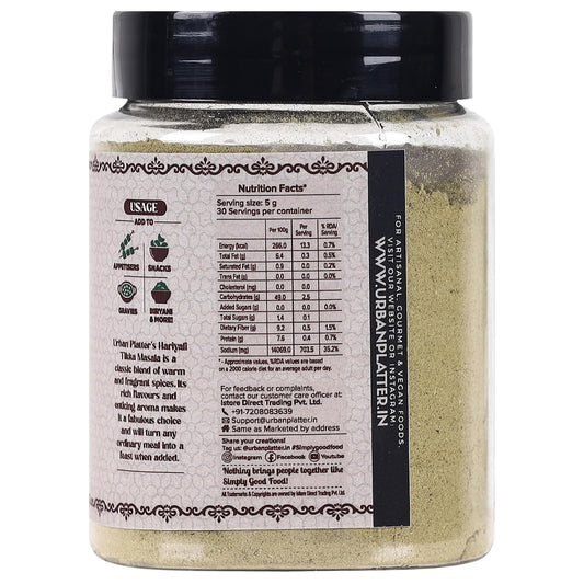 Urban Platter Hariyali Tikka Masala, 150g / 5oz [All Natural & Flavourful]