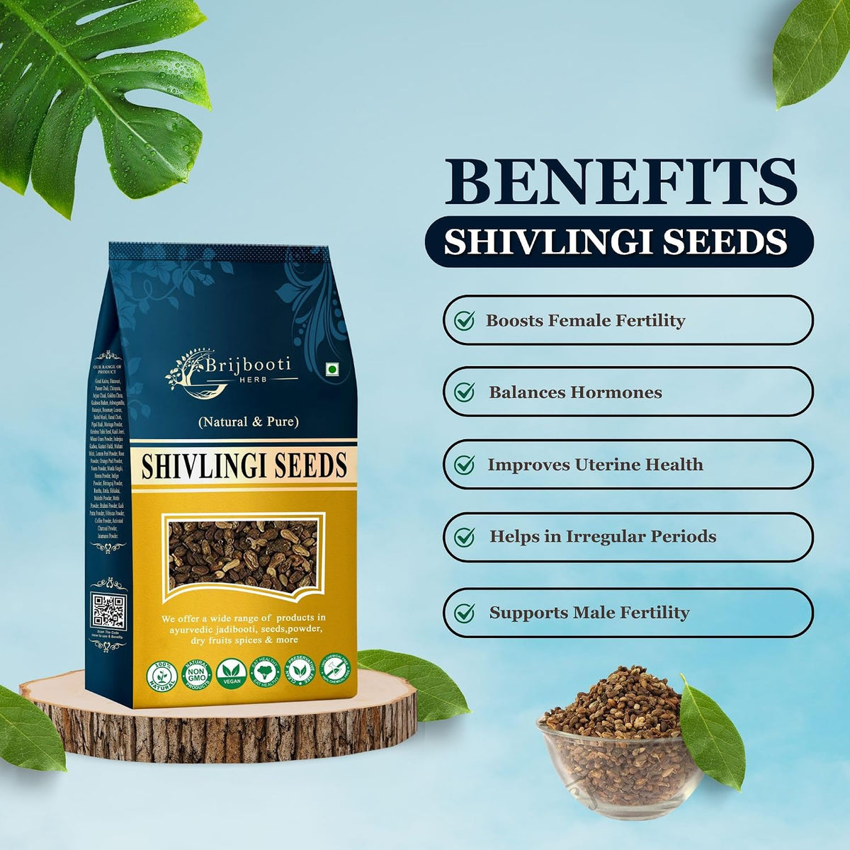 Brijbooti Shivlingi Beej 400 Gr | Shivlangi | Shivling | Sivalingi Seed | Bryonia laciniosa