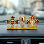 YaaNatural Yaa Catchy Lord Balaji Double-Sided Idol for Car Dashboard & Home Decor Gold Finish Venkateswara Face Statue | Spiritual Gift, Pooja & Office Idol (Double Side Shanku Chakra Namam)