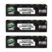 DABUR Herb'L Activated Charcoal Toothpaste 360G (120G x3, Pack of 3) | Whitening Black Gel Toothpaste | Fluoride Free | Fights Plaque & Extrinsic Stains | With Power of Mint | Cool & Refreshing Mouth Experience