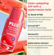 PLIX - THE PLANT FIX Watermelon Tint Twist Color-Adapting Sunscreen | For light coverage & instant glow | SPF 50 PA++++ Medium Sunlit Glow