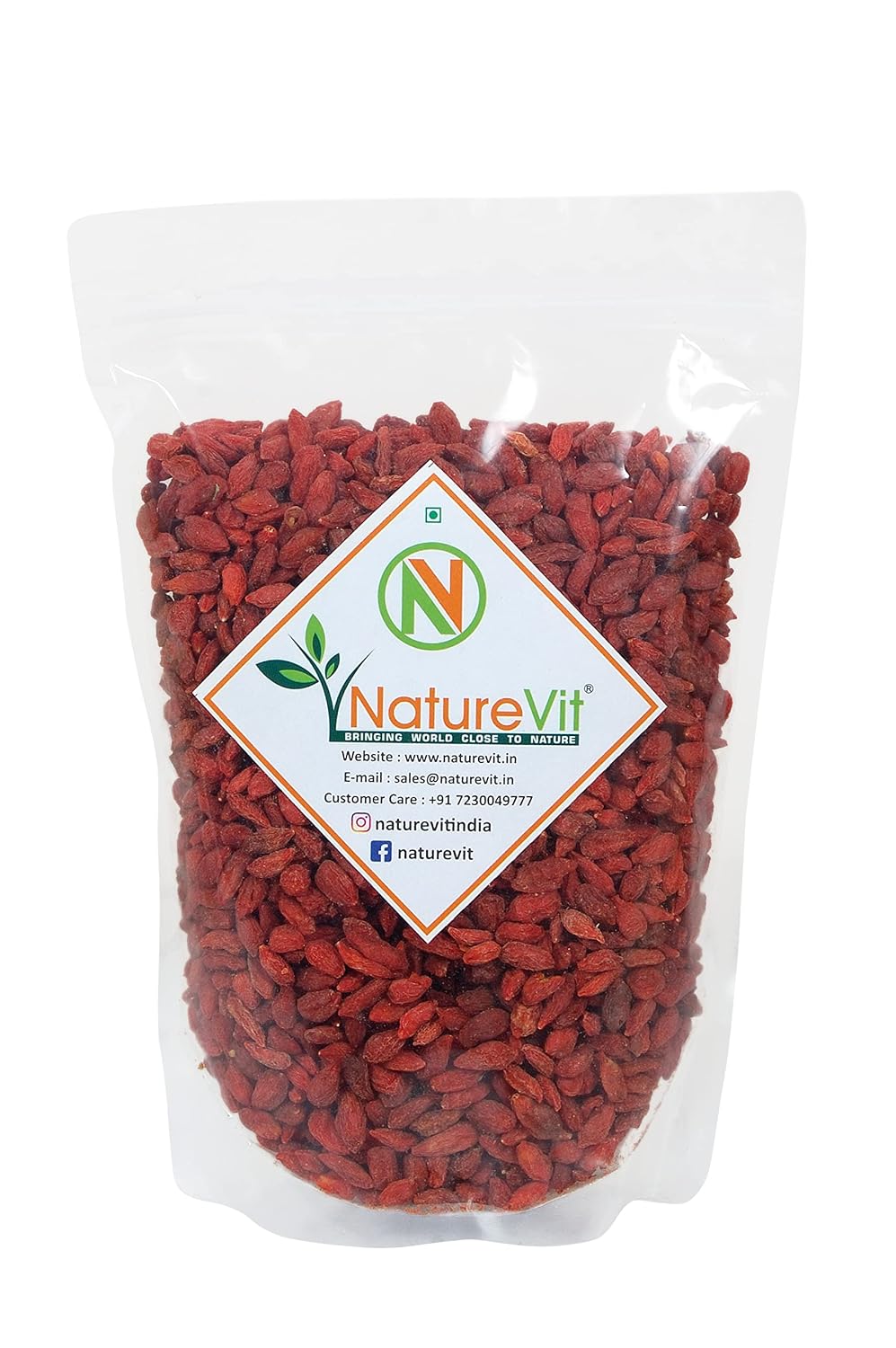 NatureVit Goji Berries 100g | Dried Superfruit Snack | Rich in Antioxidants, Vitamins & Fiber | Immune Booster & Skin Support | Healthy Dried Berries for Snack