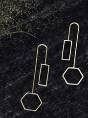 Priyaasi Prita Gold-Plated Earrings for Girls With Sterling Silver Pin @ Back
