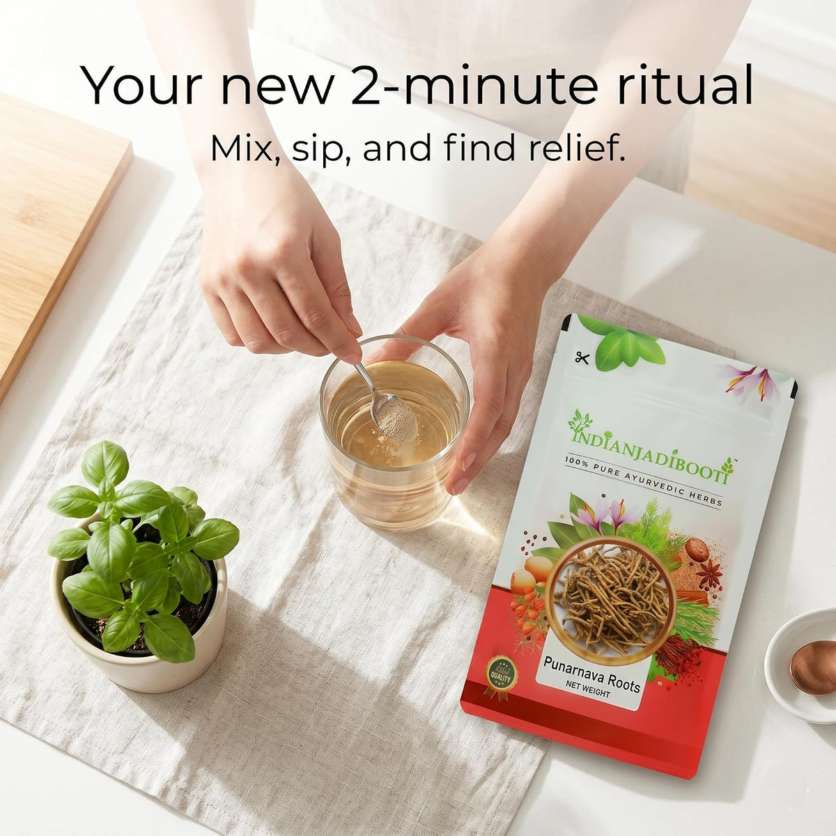 IndianJadiBooti Elite Urinary & Aesthetic Bundle: Punarnava, Gokhru Bada, Varun Chaal & Bhringraj – Promotes Kidney Filtration, Fluid Balance & Hair Vitality – 250gm Each