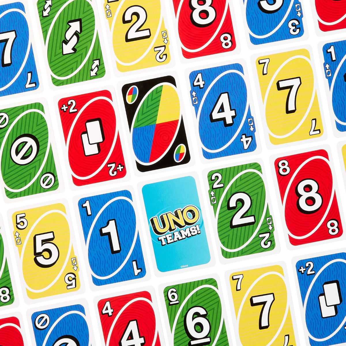 Mattel Games UNO Teams Card Game for Children and Adults for Family Games, Travel and Parties with Special Rules for Playing in Teams of Two, HXT58
