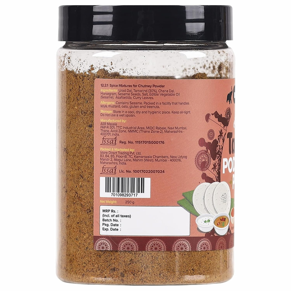 Urban Platter Classic South Indian Tamarind Podi Chutney Powder, 250g (Ready to use, Just add ghee or Oil)