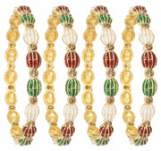NMII Traditional Gold Plated Metal Bangles Set For Women & Girls with Zircon Stone | Fancy Rajwadi Kada Bangles | Women's Bangles For Wedding, Party, Festive, Occasion Wear- Set of 4 Bangle
