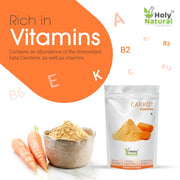 Holy Natural Carrot Powder 1kg | Supports Immunity, Eye & Skin Health | Ideal for Juice, Smoothie, Soup & Baking