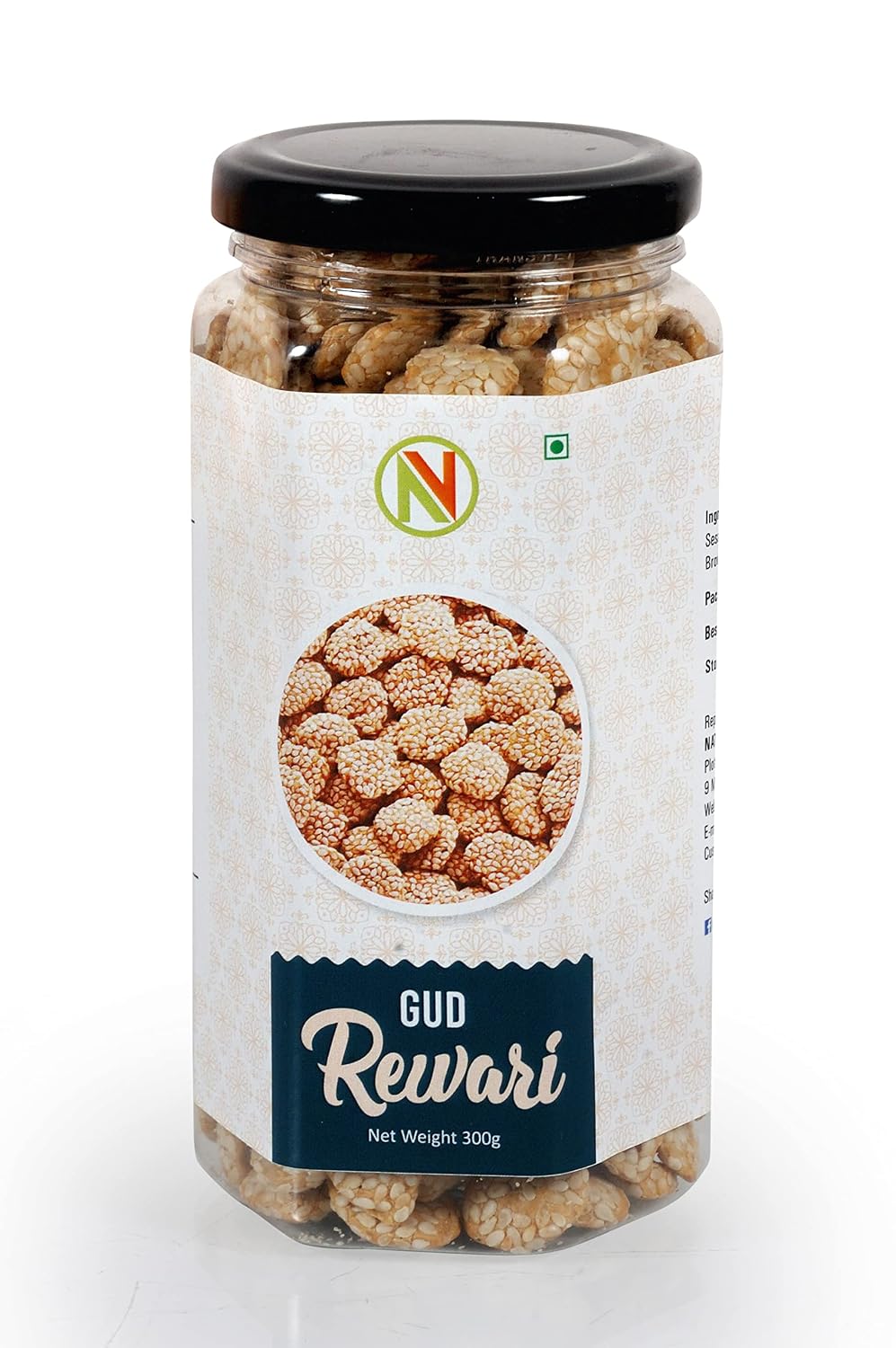 NatureVit Premium Gift Box I Gift Hamper I Corporate Gifting | Rewari - 300g, Gajak - 200g, Roasted Almonds, Roasted Pistachios, Cranberry - 125g Each & with Diya