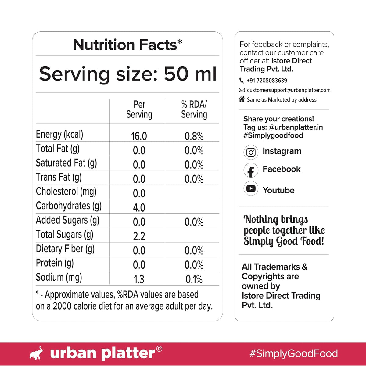 Urban Platter 100% Canadian Cranberry Juice, 350ml (Glass Bottle, No Added Sugar & Preservative-Free, Antioxidant-Rich, Supports UTI Health, Ideal for Cocktails & Mocktails)