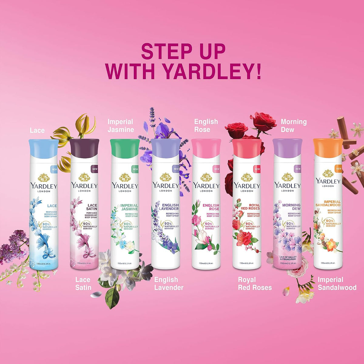 Yardley London English Rose Refreshing Deodorant Body Spray For Women, 150ml