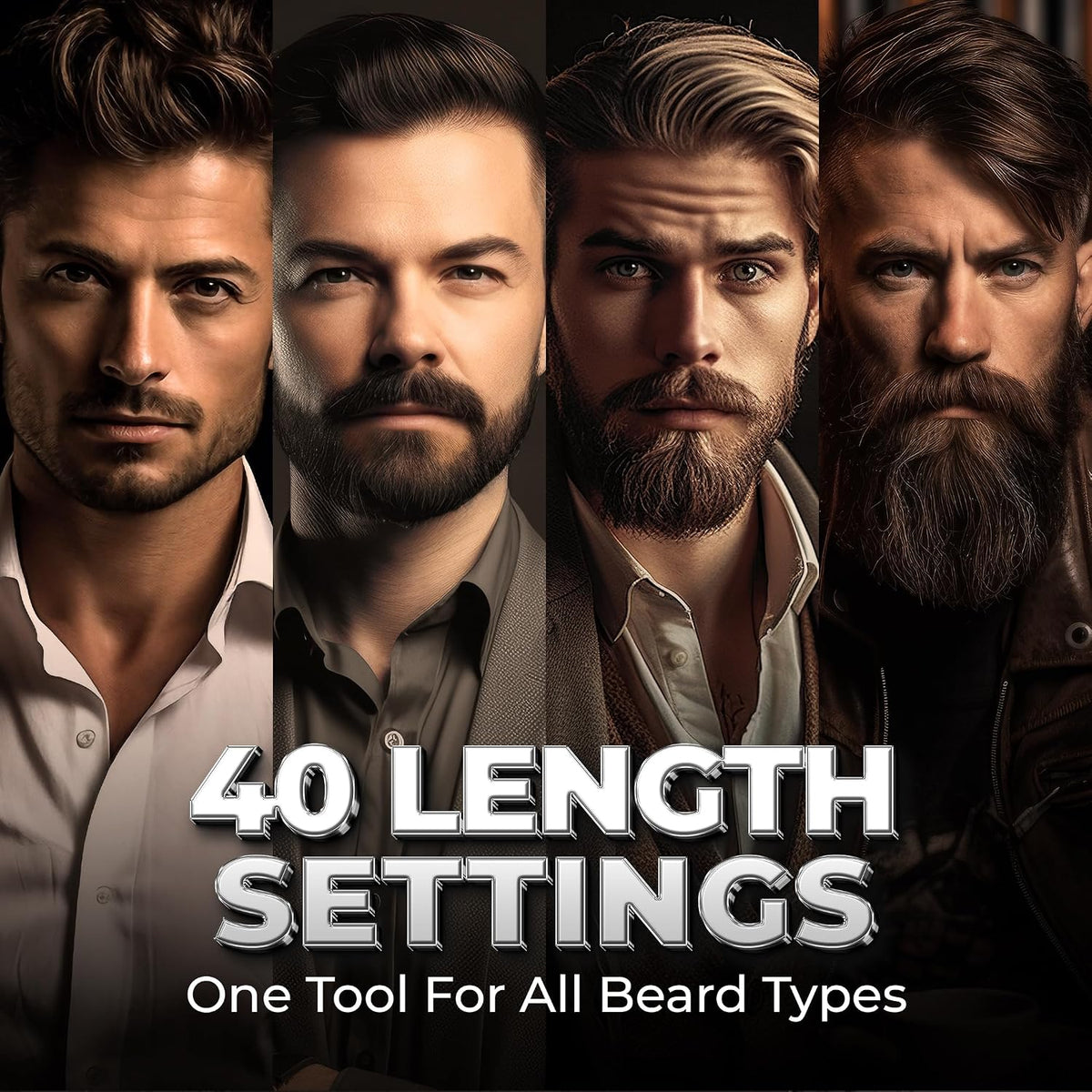 Beardo Chrome Beast Multipurpose Full Body Groomer Trimmer Set For Men | 40 Length Settings | 8 attachments | Beard/Hair/Body/Precision/Ear/Nose Trimmer|With Dock|90 min. run time | All-in-1 trimmer