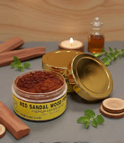 RUDRADIVINE Pure Sandalwood Powder Combo (Pack of 2) – Red & White Chandan Powder for Face Pack