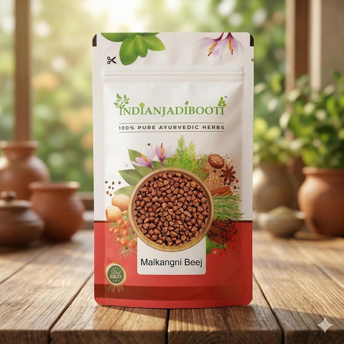IndianJadiBooti Malkangni Beej - Jyotishmati Seeds - Celastrus paniculatus | Malkangani Seed | Stress Relief Good for Appetite (100 Grams pack)