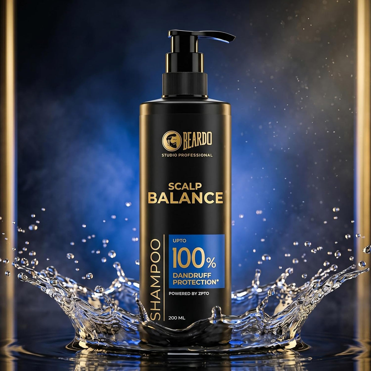 Beardo Studio Professional Scalp Balance Shampoo for Men | Salon-Grade Scalp Care at Home | Deep Cleansing Shampoo with Climbazole & Menthol | Helps Control Dandruff, Excess Oil & Itchy Scalp | 200ml