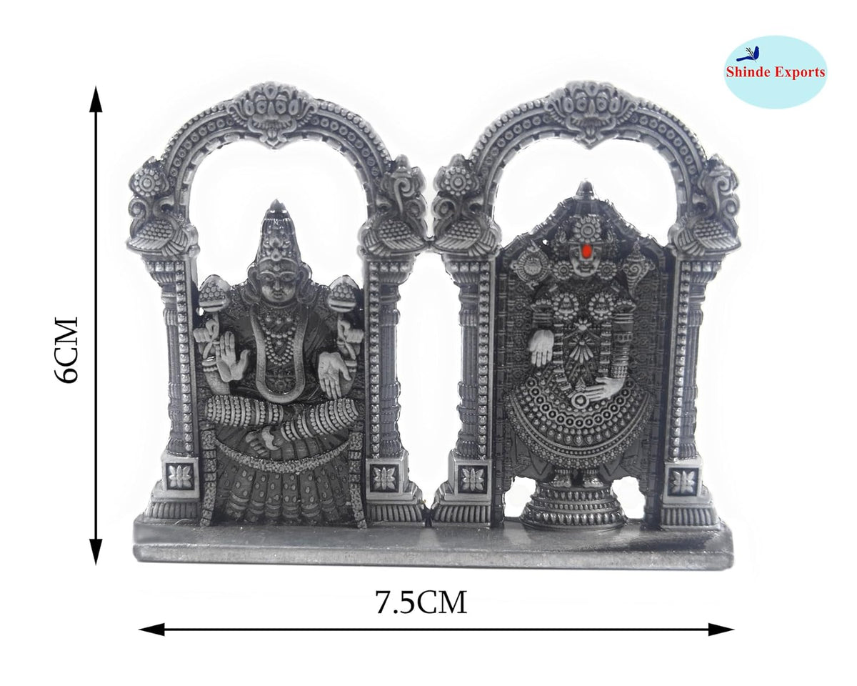 SHINDE EXPORTS Venkateshwara Swamy Tirupati Balaji Padmavati Devi Goddess Idol (Grey)
