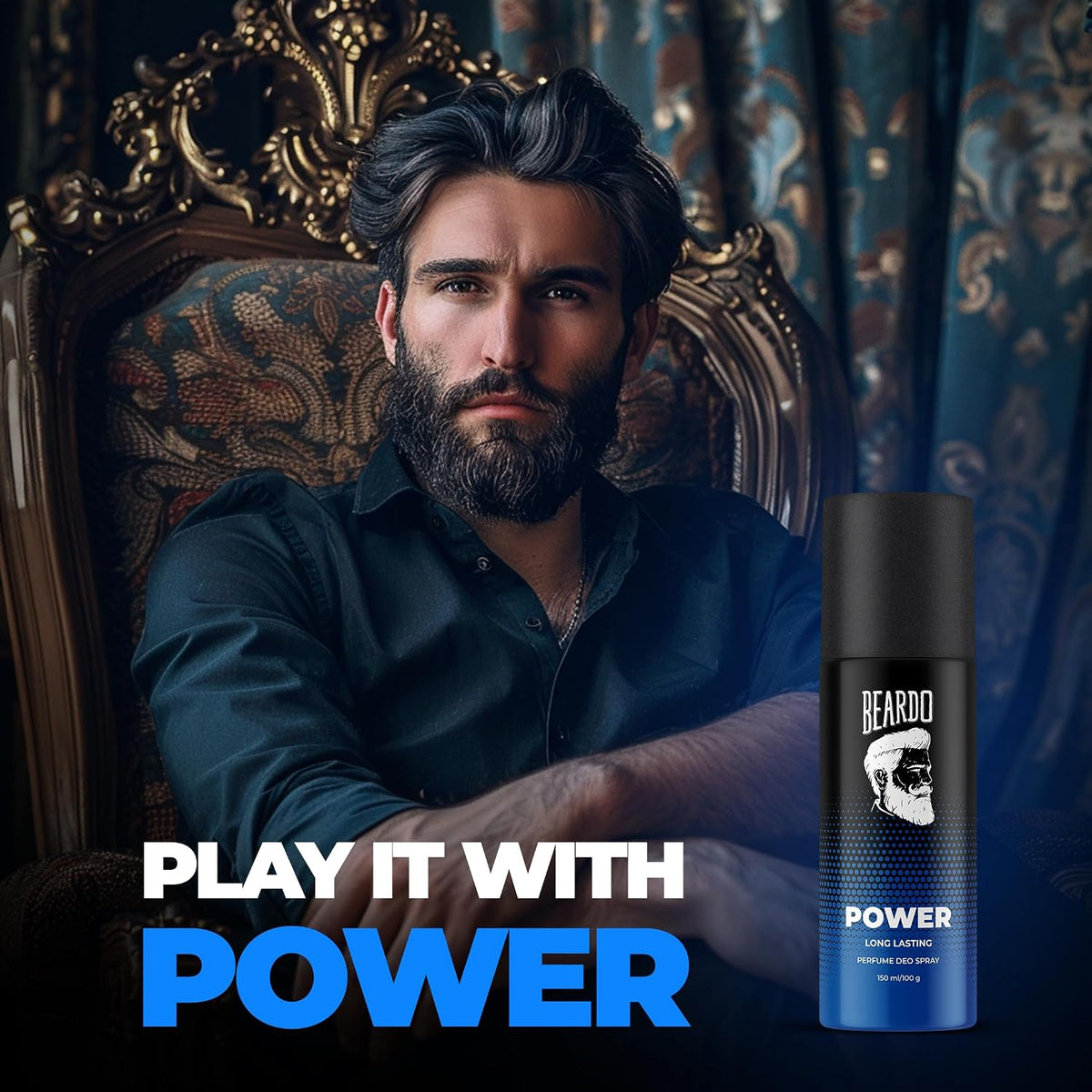 Beardo Power, Lust & Glory Perfume Body Spray (Set of 3) Get compliments with Long lasting Fougere, Aromatic Deodorant Brand | Christmas gift for men | Gift For Friends | Gift for Men