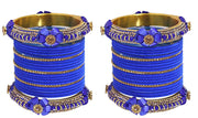NMII Traditional Plain Metal Bangles with Golden Zircon Stone For Women & Girls | Chuda Set For Bridal Women Wedding, Party, Occasion | Golden Chuda | Metal Bangles For Women- Set of 30