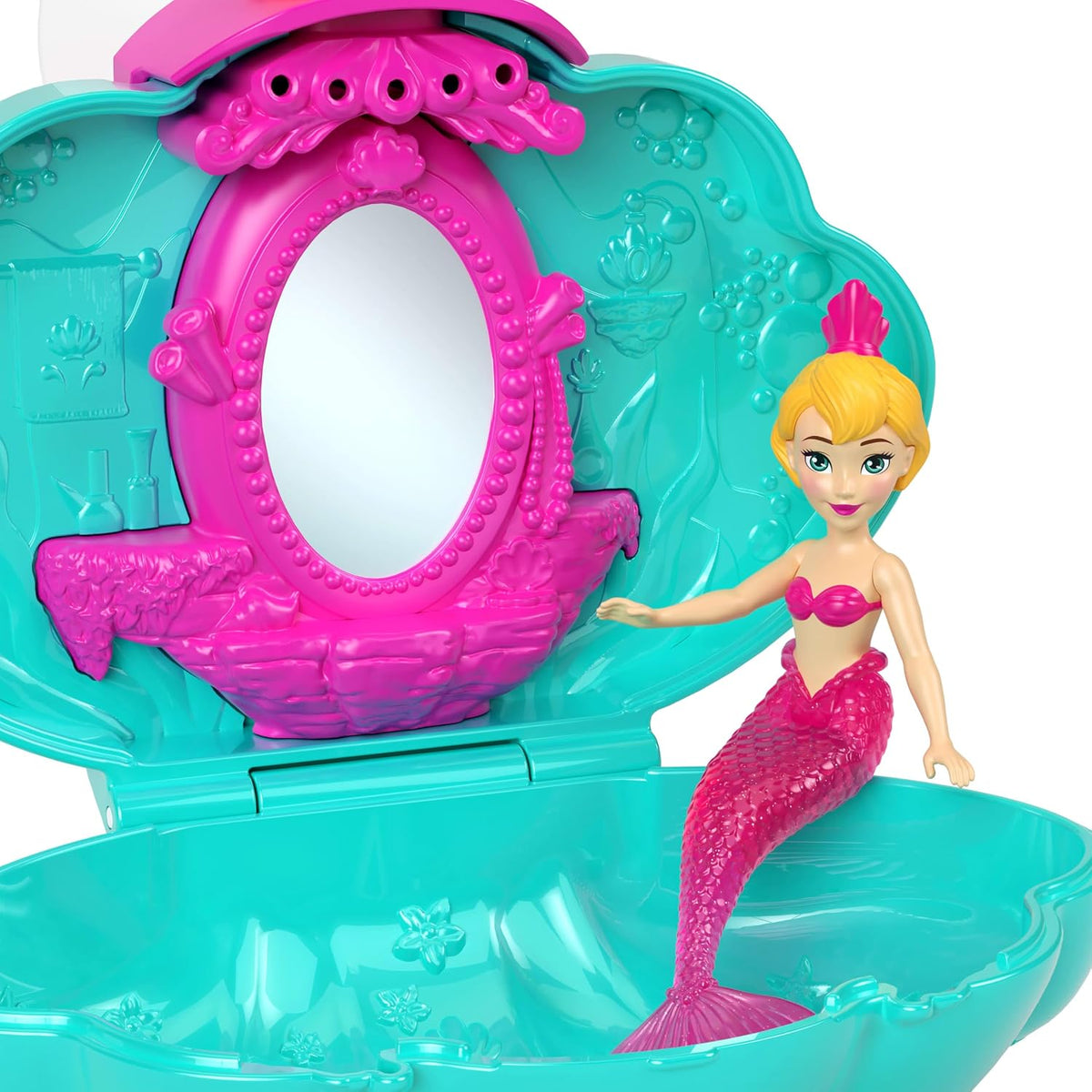 Mattel Disney Princess Mermaid Bath Surprise Small Dolls & Accessories in Shell Playsets with Slides, Inspired by Disney Movies