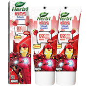 Dabur Herb’l Kids Iron Man Toothpaste - 160g (80g x 2) | Strawberry Flavour | 3+ Years | No Added Chemicals | Cavity Protection | Fights Germs | Strong Teeth & Healthy Gums | SLS & Fluoride Free