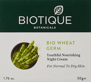 Biotique Wheatgerm Youthful Nourishing Night Cream for Normal to Dry Skin, 50g