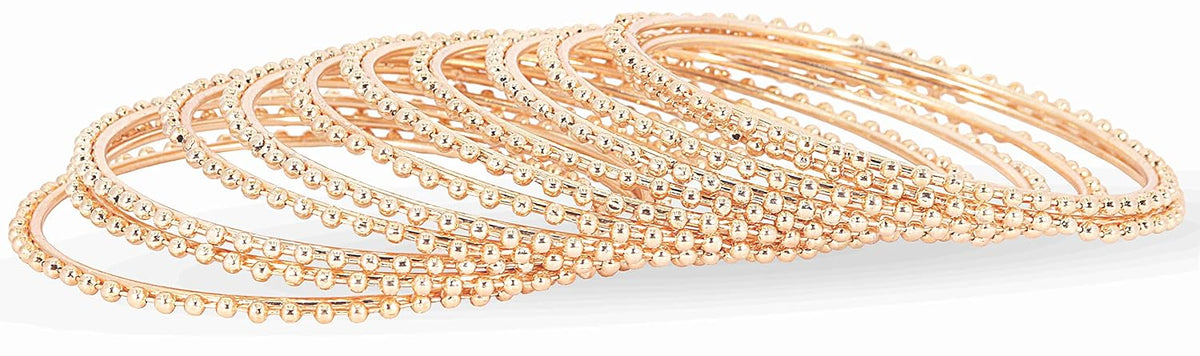 NMII Non-Precious Metal Base Metal With Ball Chain Glossy Finished Bangles Set For Women and Girls