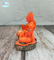 SHINDE EXPORTS Small Size Marble Hanuman Idol murti for car Dashboard Home puja (Orange)