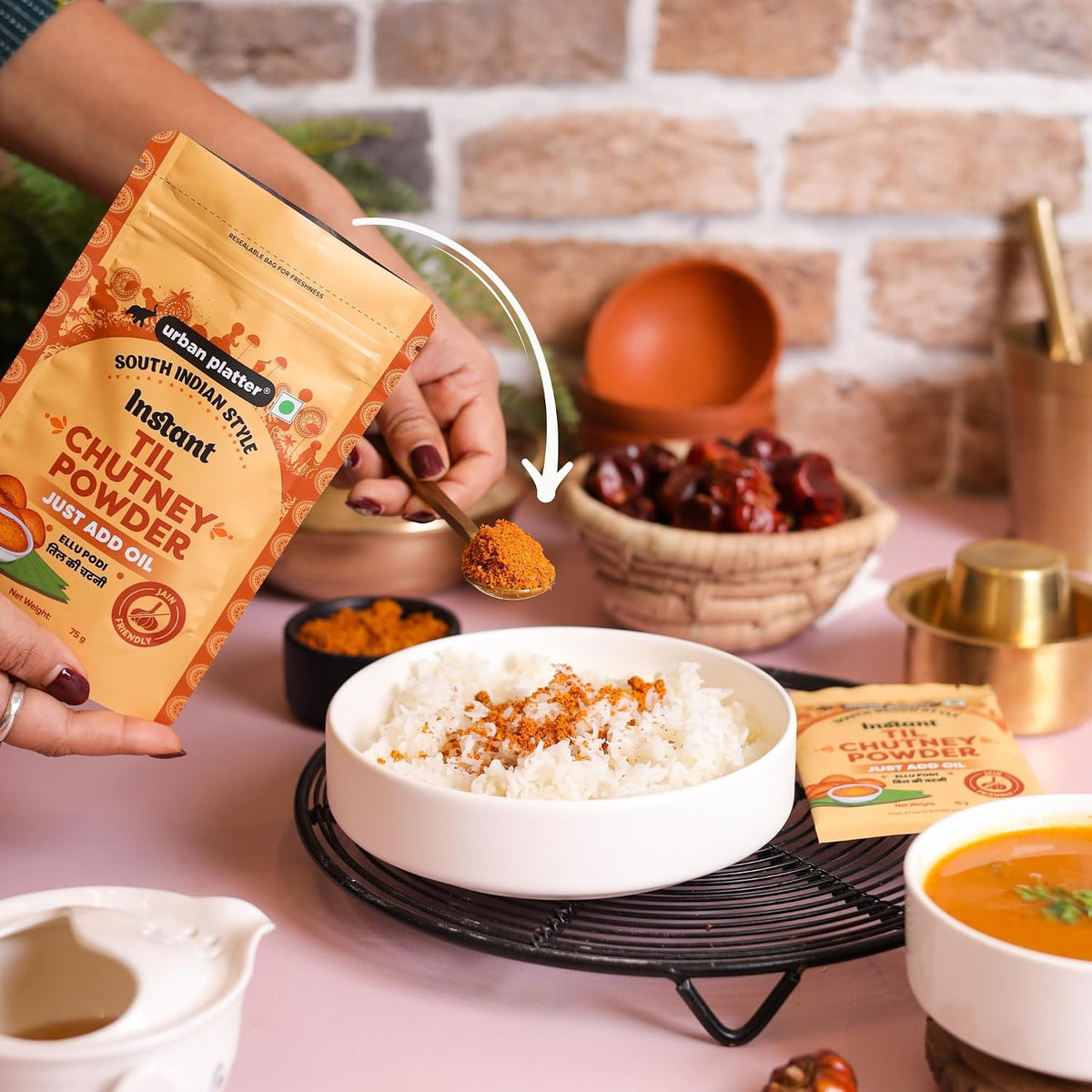 Urban Platter South Indian Style Instant Til Chutney Powder, 200g (Ellu Podi | Sesame Dry Chutney | Ready-to-Use | Perfect for Idli, Dosa and Rice)