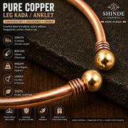 SHINDE EXPORTS adjustable pure copper leg anklet bracelet kada for men and women indian jewelry