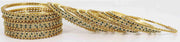 NMII Non-Precious Metal With Base Metal And Zircon Gemstone Studded Ballchain Linked Glossy Finished Bangle Set For women and Girls