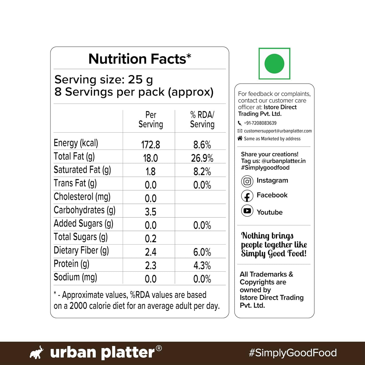 Urban Platter Pecan Flour, 200g (Imported from the USA | Ideal for Baking & Desserts)