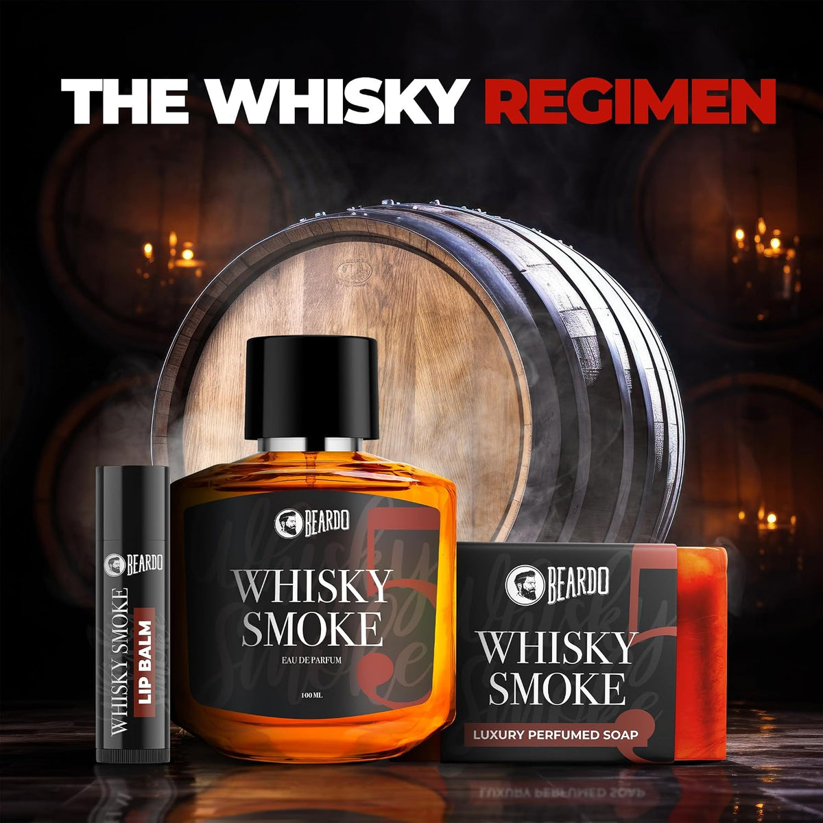 Beardo Whisky Smoke Perfumed Luxury Soap for Men, 75g | Deep cleanses skin pores | Repairs broken skin and Reduce Hyperpigmentation | Refreshing Fragrance all day long