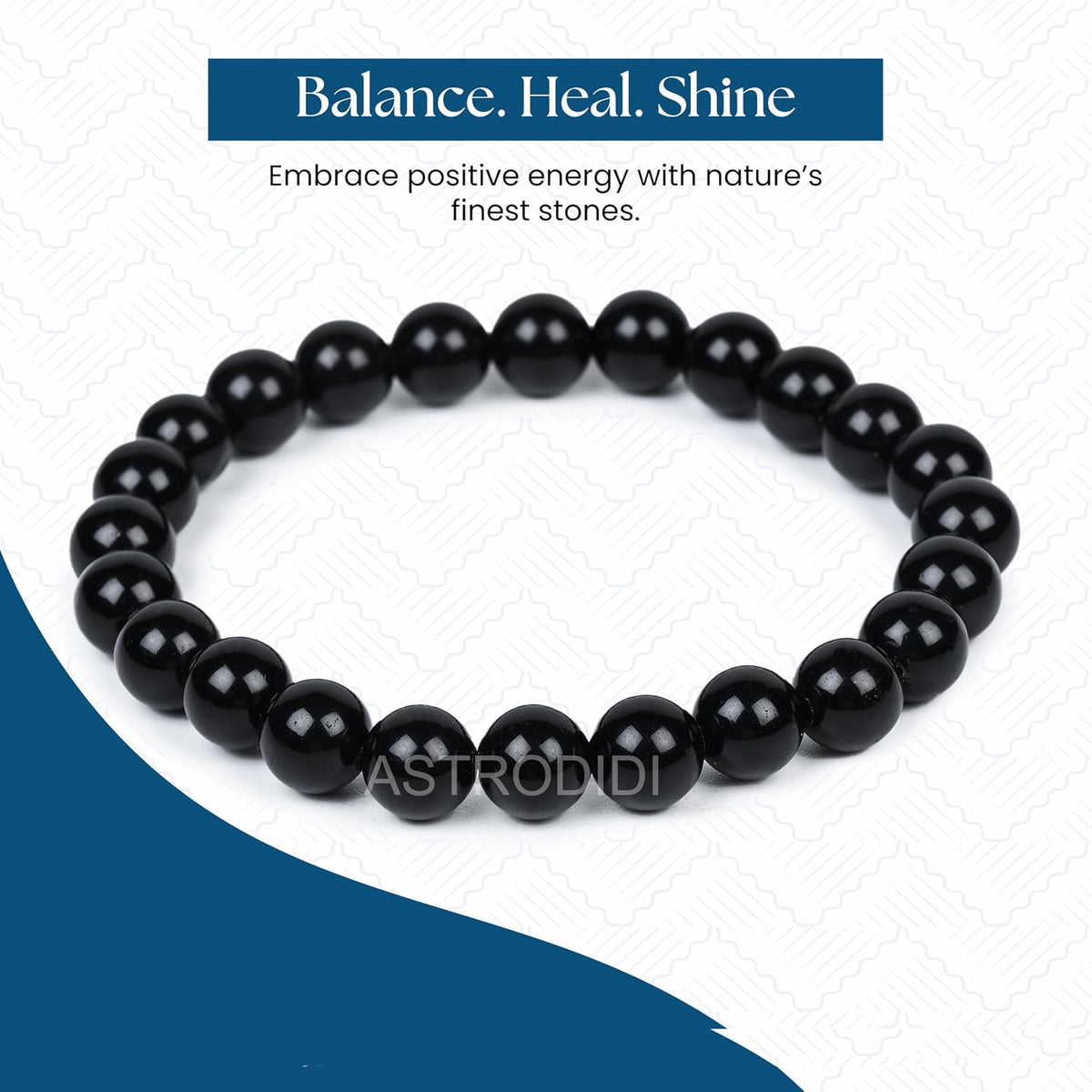 ASTRODIDI Natural Certified Black Obsidian Stone Bracelet for Men and Women | Help to Protection against Negative Energy, Enhances Mental Clarity and Focus, Supports Grounding and Stability