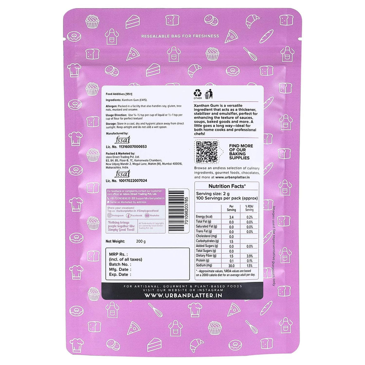 Urban Platter Xanthan Gum Powder, 200g