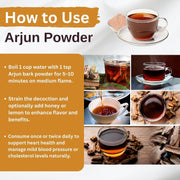 Brijbooti Arjun Ki Chaal Powder 500 Gr - Arjun Chal Tea - Organic Terminalia Arjuna Powder - Support Heart Health | FSSAI, GMP, ISO Certified