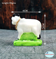 SHINDE EXPORTS Cow with Calf kamdhenu Marble Idol White Statue for vastu Pooja Home Decor (White, 5cm)