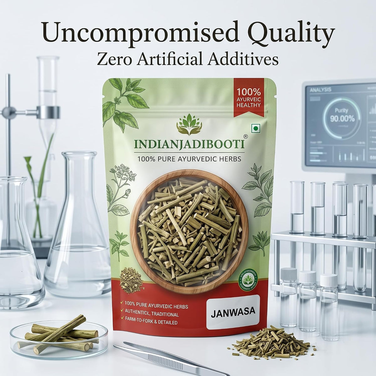 IndianJadiBooti Pure Janwasa (Yavasa/Camel Thorn) | Alhagi Maurorum | Traditional Ayurvedic Botanical for Digestive Comfort, Systemic Cooling & Excretory Harmony (400g Pack of 2)